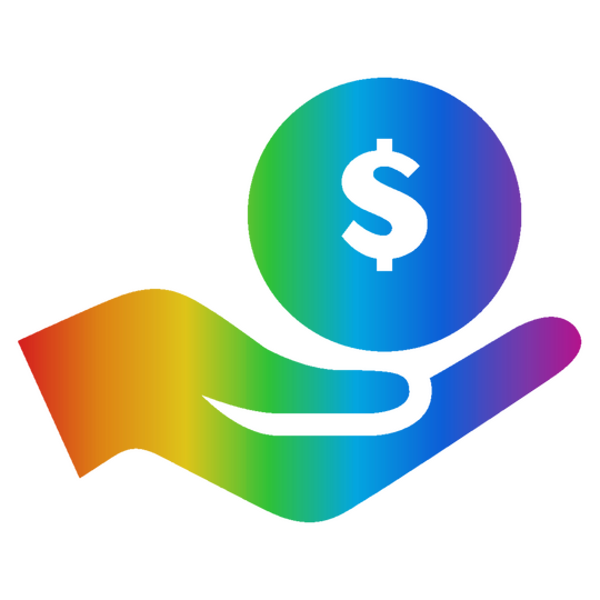 Anna Diemer's YNAB coaching logo with a rainbow hand and dollar coin